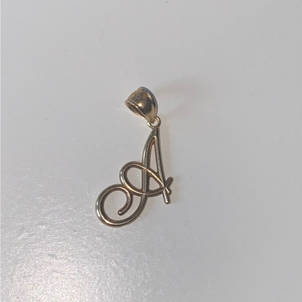 10K YG “A” pendant